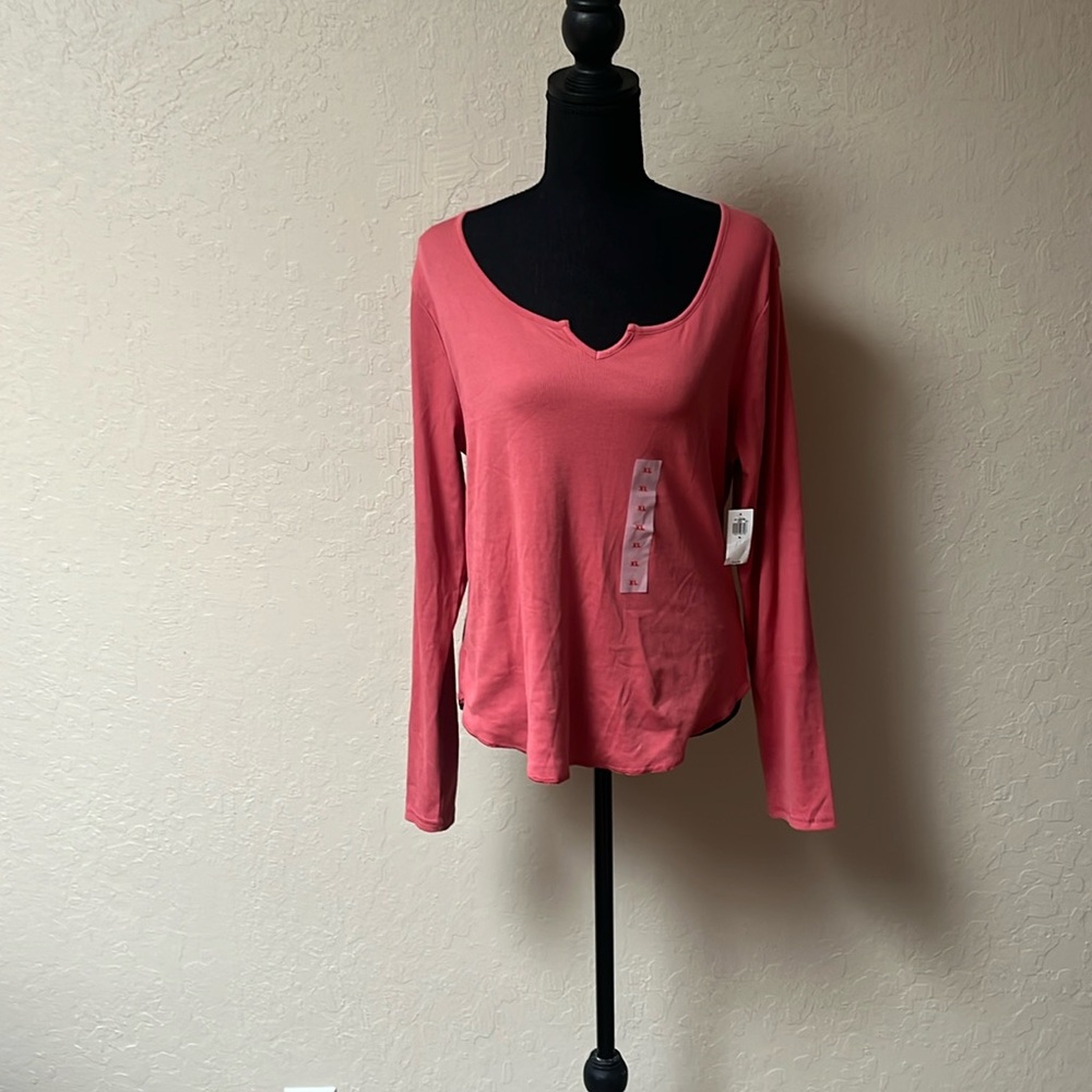 Old Navy Rose Pink Long Sleeve Scoop Neck Tunic